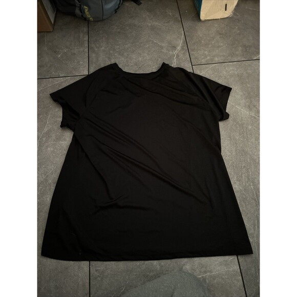 Champion Performance Tee Shirt 2XL Black Logo Short Sleeve V Neck - Picture 4 of 5